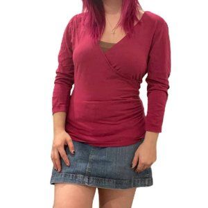 eddie bauer small ballerina magenta crossover top